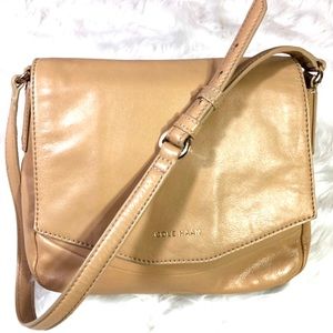Cole Haan Tan Leather Snakeskin Purse Shoulder Bag